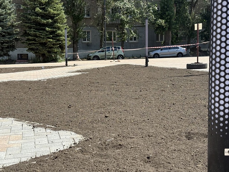 На площади Ленина в Молодогвардейске началось озеленение